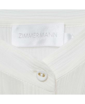 Women's White Crinkle Cotton Voile Loose Fit Shirt