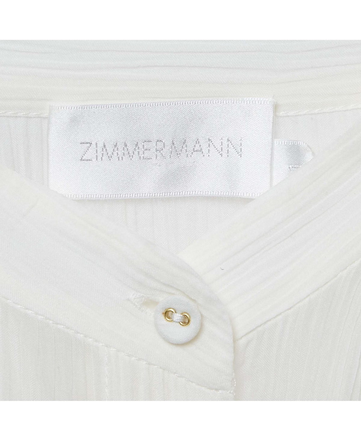 Pre-Owned Zimmermann Women's White Crinkle Cotton Voile Loose Fit Shirt