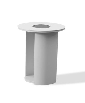 Onza - Outdoor White End Table w/ Solar Light