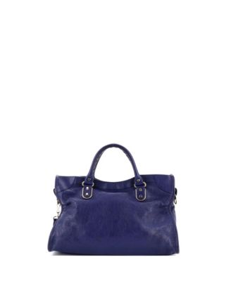 Medium City Classic Metallic Edge Bag Leather