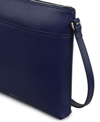 Pockets Large Leather Ziptop Crossbody Bag