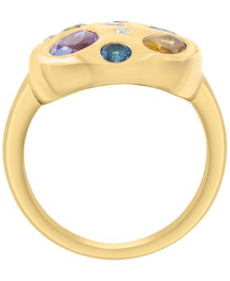 Multi Gemstone Ring (1-7/8 ct. t.w.) in 14k Yellow Gold Over Silver