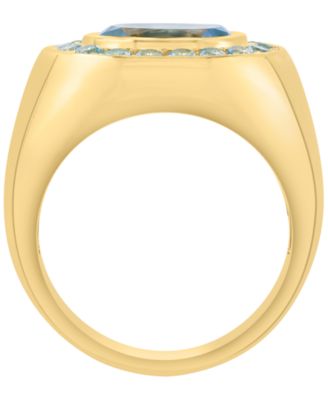 Blue Topaz Ring (3-5/8 ct. t.w.) in 14k Yellow Gold Over Silver