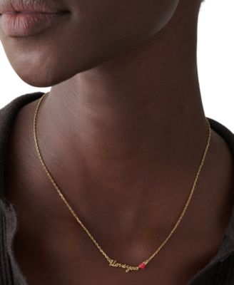 Gold-Tone "I Love You" Pendant Necklace