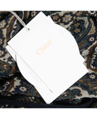 Women's Multicolor Paisley Printed Chiffon Drawstring Blouse