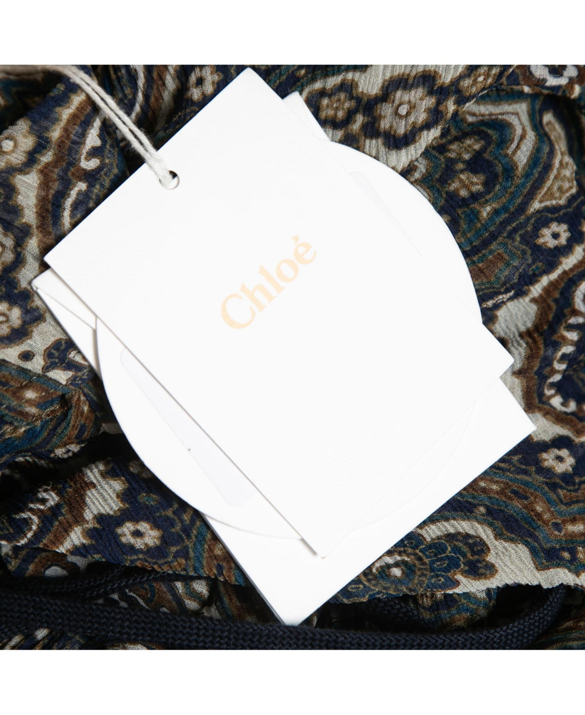 Pre-Owned Chloe Women's Multicolor Paisley Printed Chiffon Drawstring Blouse