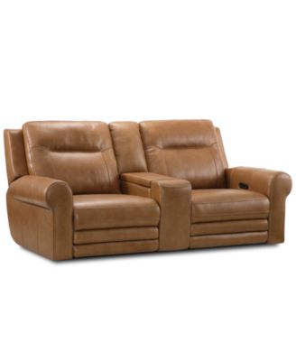 Alexandre Leather 2-Pc. Sofa with 2 Power Motion Recliners and 1 Console, Exclusively at Macy's