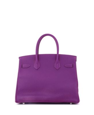 Birkin 30 Handbag Purple Epsom with Palladium Hardware
