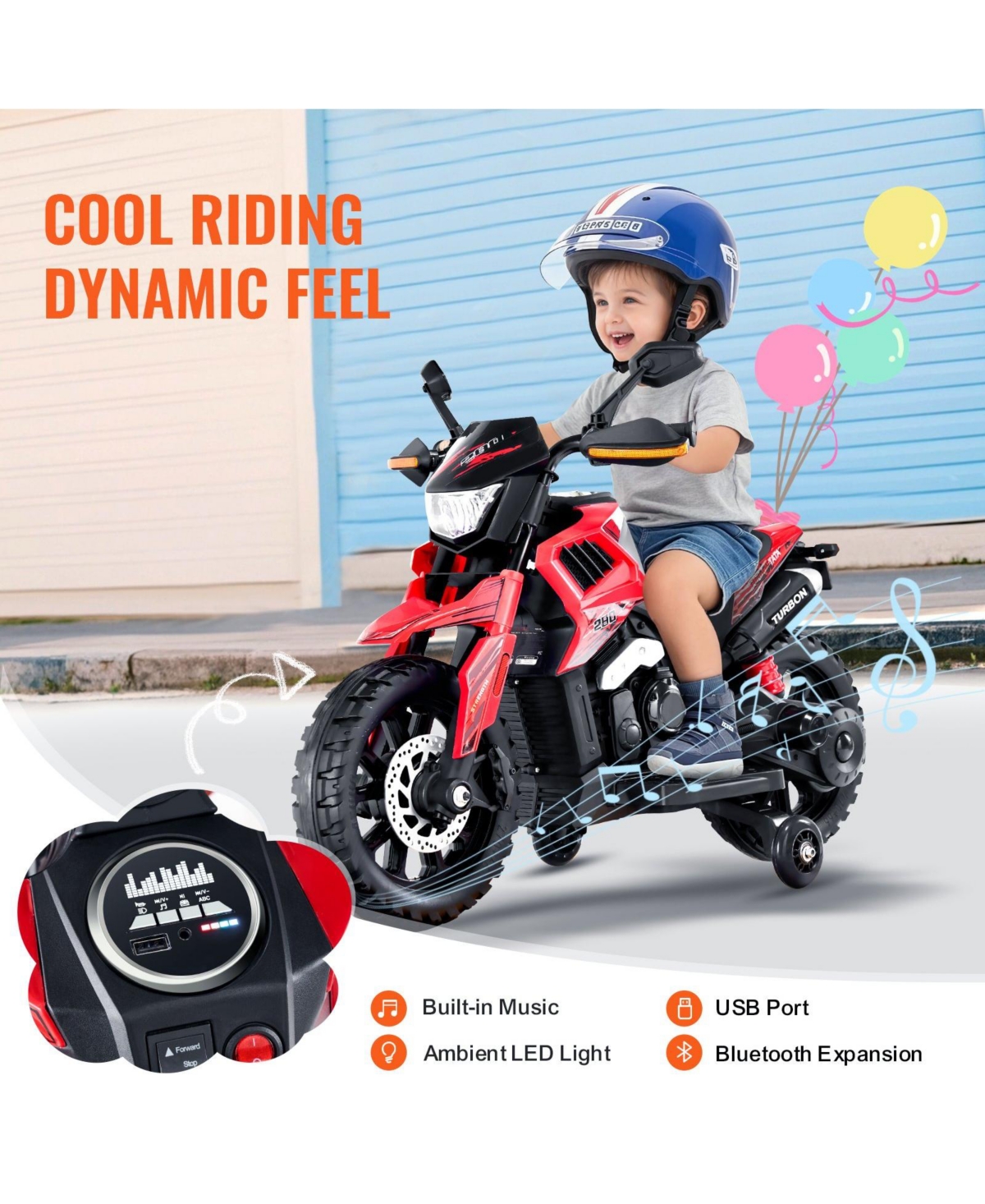 Sugift Kids Balance Bike with Rotatable Handlebar and Adjustable Seat Height - Red