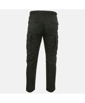 Men's Black Cotton Blend Cargo Pants