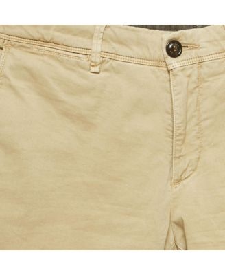 Men's Beige Cotton Gabardine Bermuda Shorts