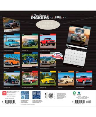 Classic American Pickups OFFICIAL | 2026 12 x 24 Inch Monthly Square Wall Calendar | Foil Stamped Cover | Plastic-Free
