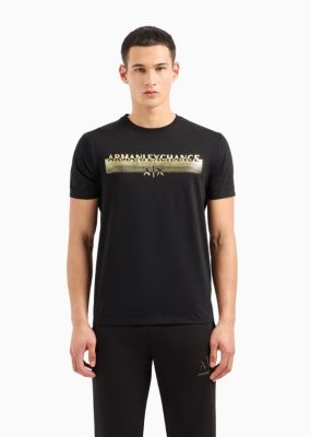 A|X Armani Exchange Men's Short Sleeve Black and Gold Capsule