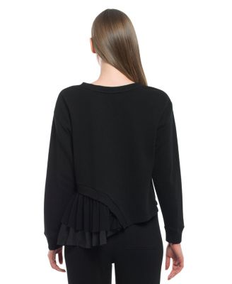 Women's Round Neck Mix Media Sweatshirt