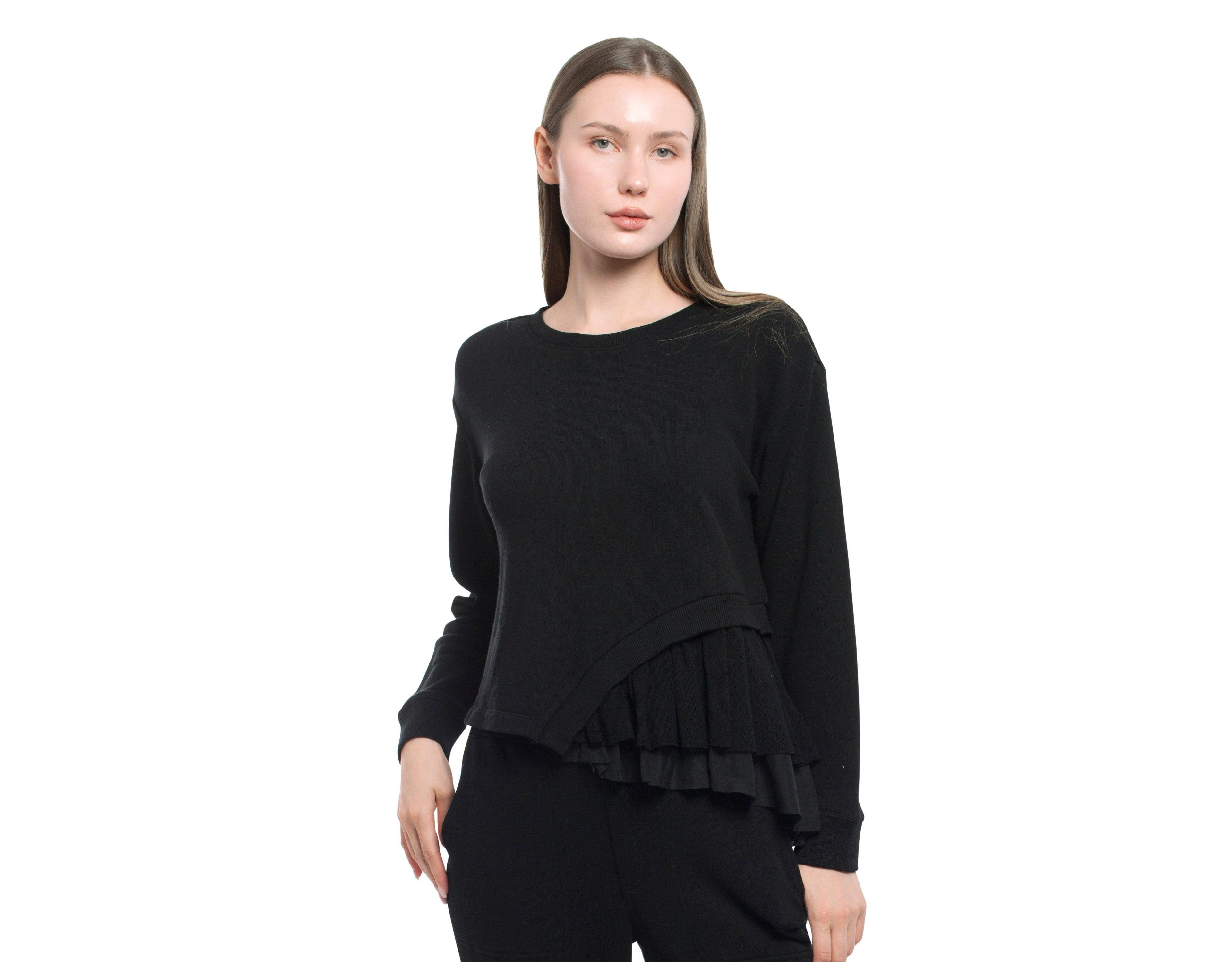 Wilt Clothing Women's Round Neck Mix Media Sweatshirt