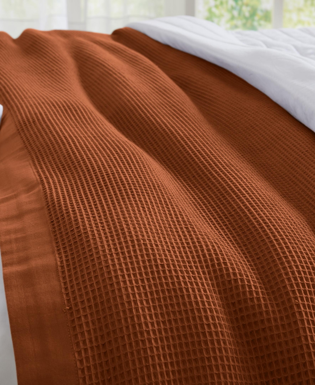 Linery & Co. Lightweight Waffle Weave Summer Bedding Cotton Throw Blanket