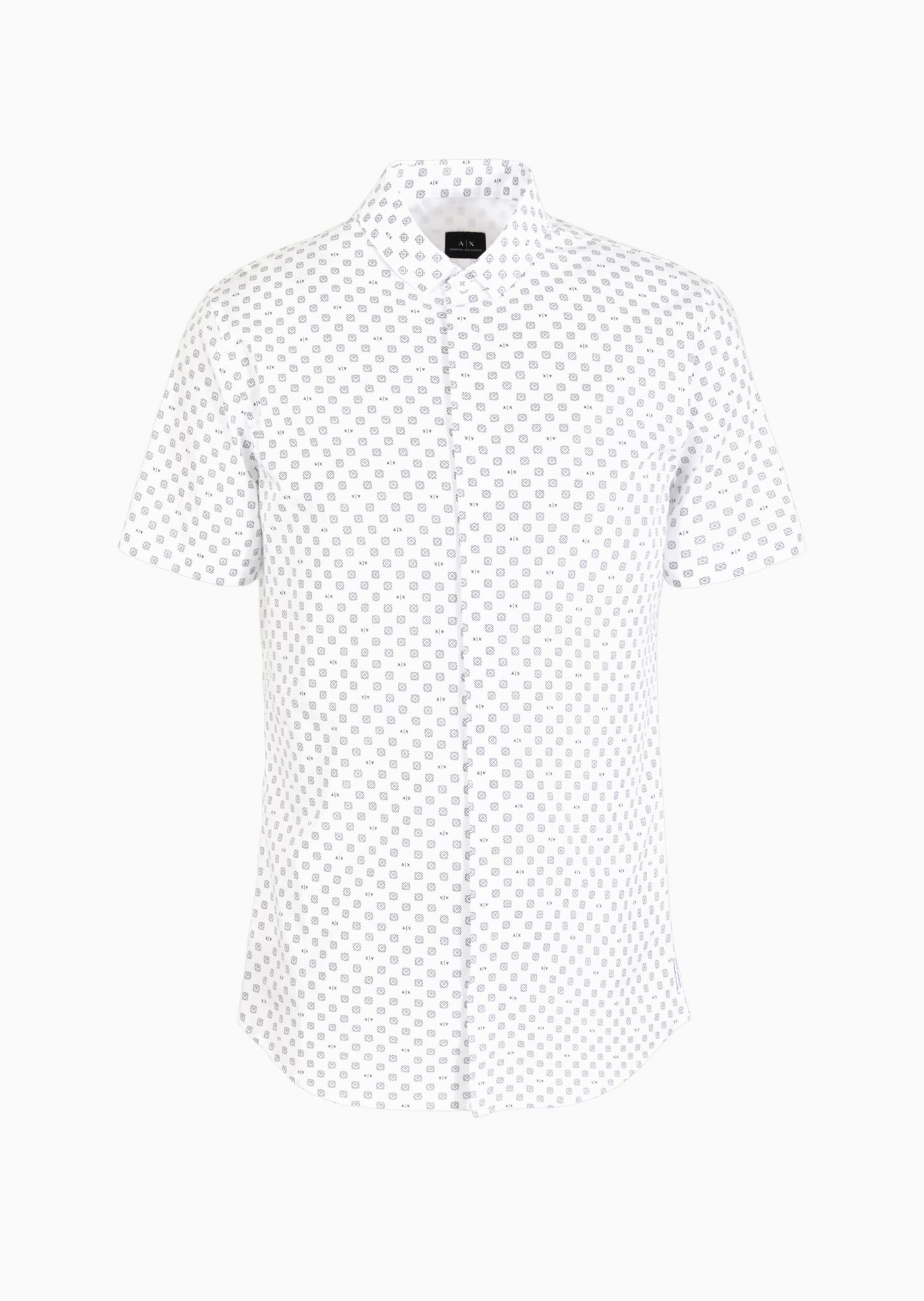 Мужская рубашка A|X Armani Exchange Slim-Fit Tonal Geo Logo-Print Button-Down, цвет: Однотонный — фото 3