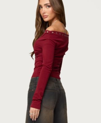 Women's Rebekka Grommet Off Shoulder Top