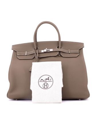 Birkin 40 Handbag Grey Togo with Palladium Hardware