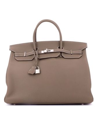 Birkin 40 Handbag Grey Togo with Palladium Hardware