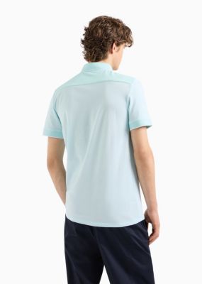Men's Slim Fit Two-Tone Short-Sleeve Logo Polo Shirt