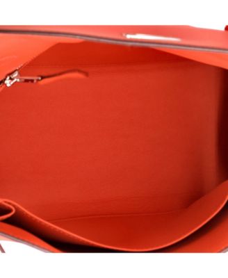 Pre-Owned HERMES Kelly 25 Handbag Orange Swift with Palladium Hardware