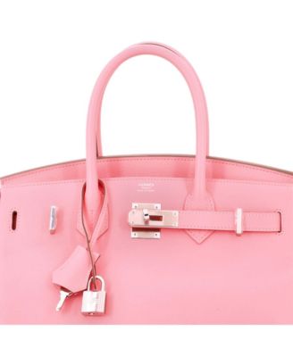 Pre-Owned HERMES Birkin 30 Handbag Pink Epsom with Palladium Hardware