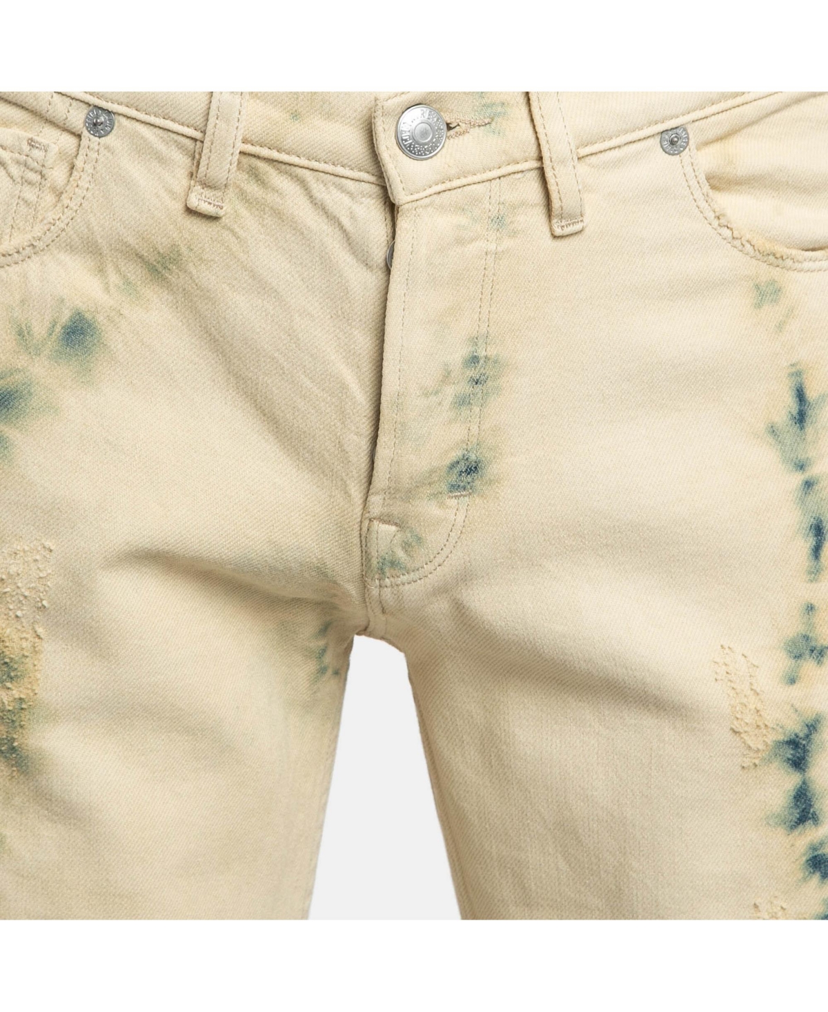 Pre-Owned Zadig & Voltaire Men's Cream Tie Dye Denim David Jeans