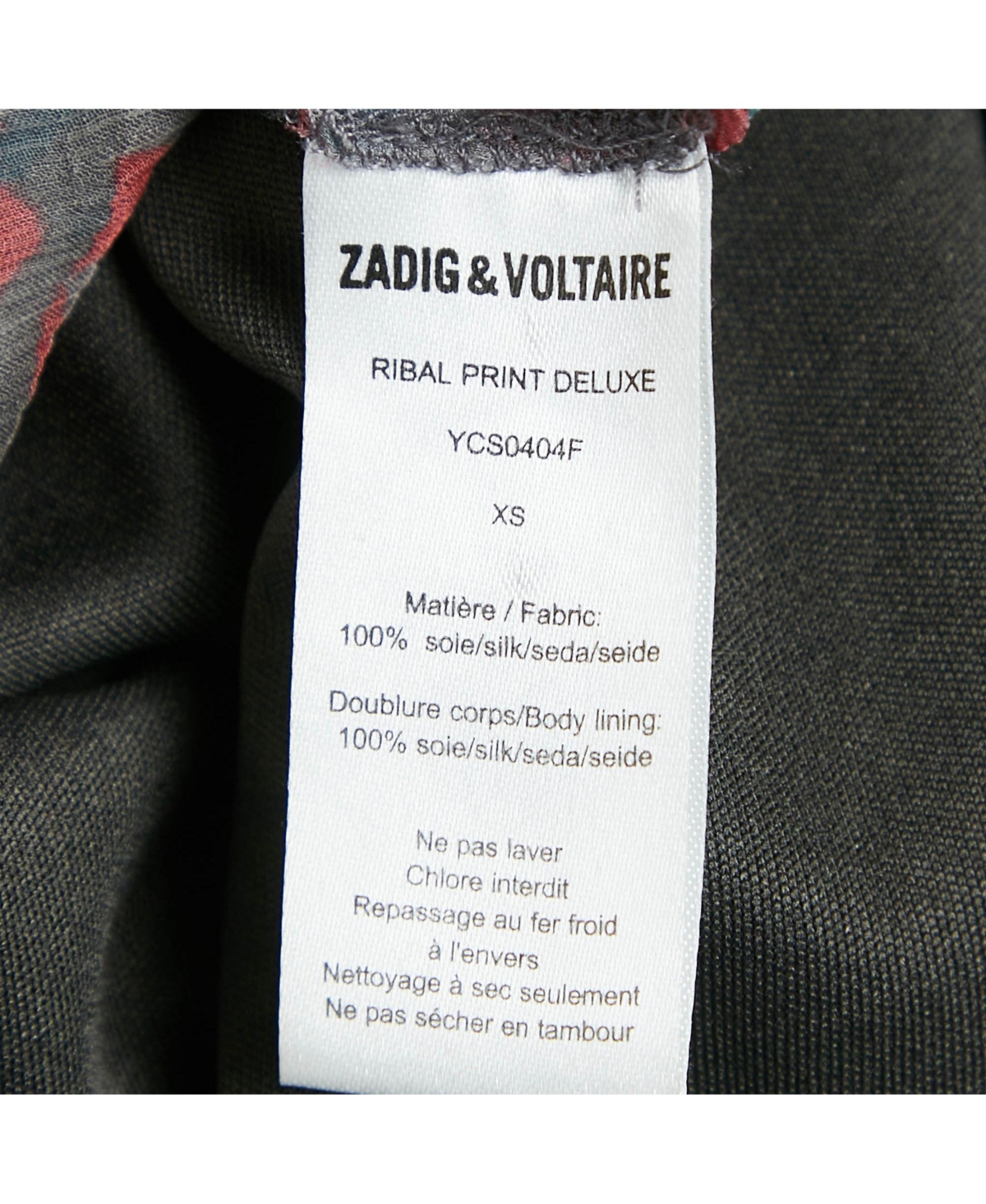 Pre-Owned Zadig & Voltaire Women's Deluxe Multicolor Ribal Print Silk Crepe Mini Dress