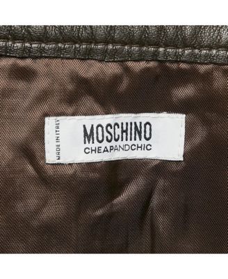 Women's Brown Leather Flounce Hem Knee Length Skirt