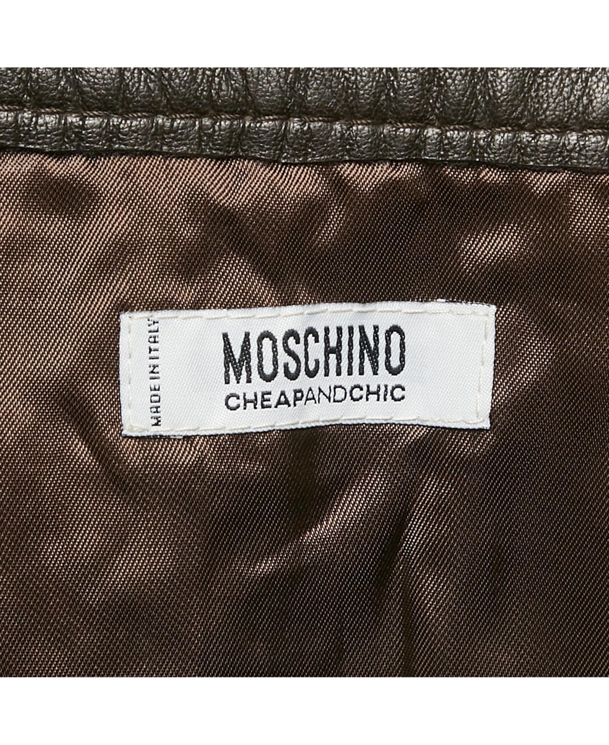 Pre-Owned Moschino Women's Brown Leather Flounce Hem Knee Length Skirt