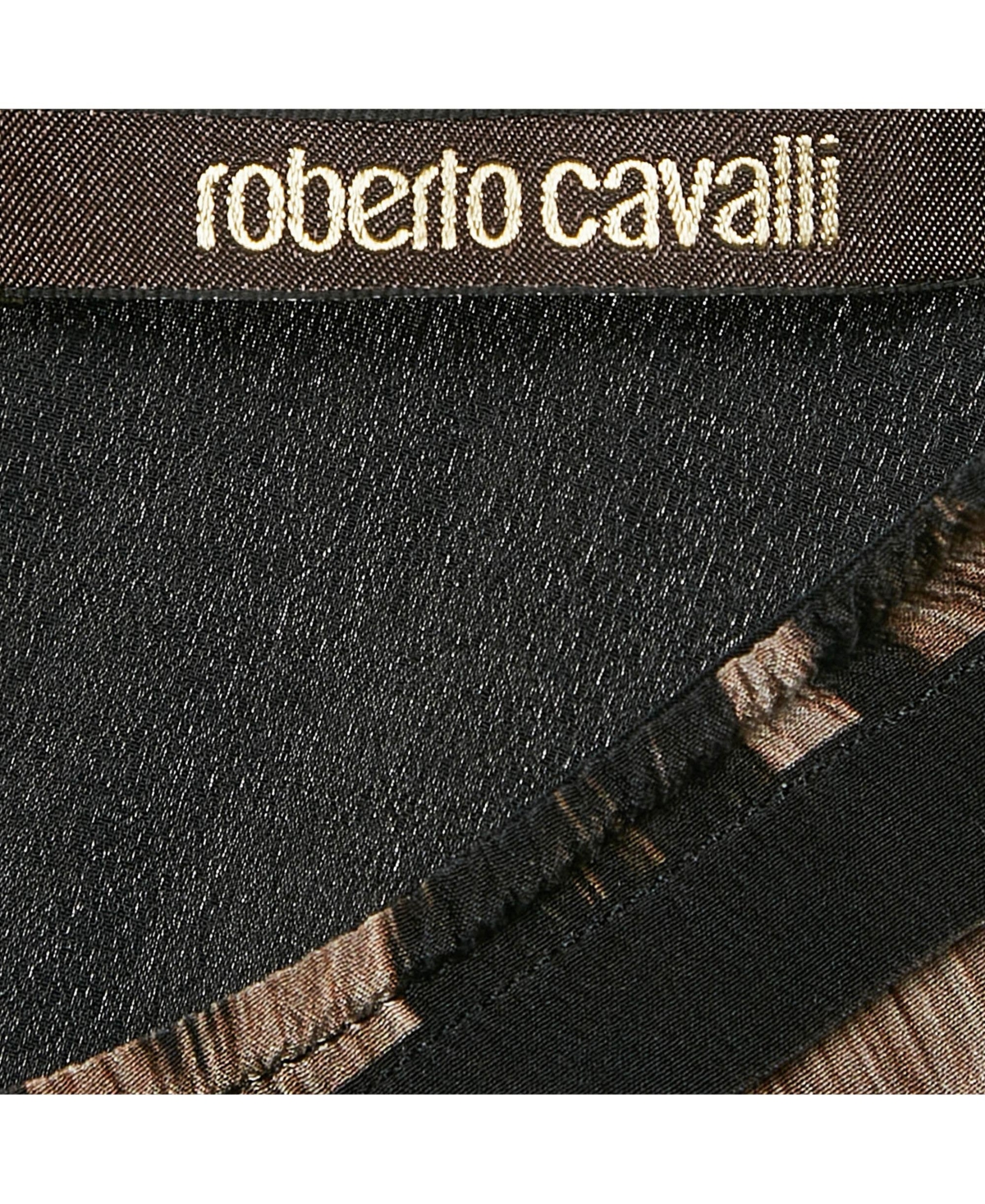 Pre-Owned Roberto Cavalli Women's Brown Leopard Print Silk Sleeveless Top