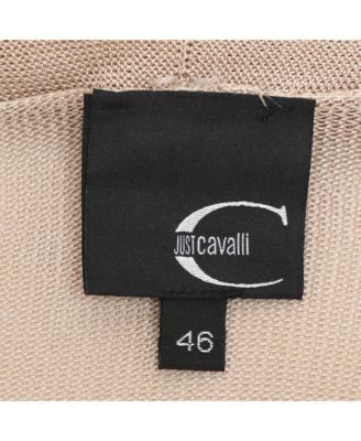 Women's Beige Stretch Knit Belted Cardigan