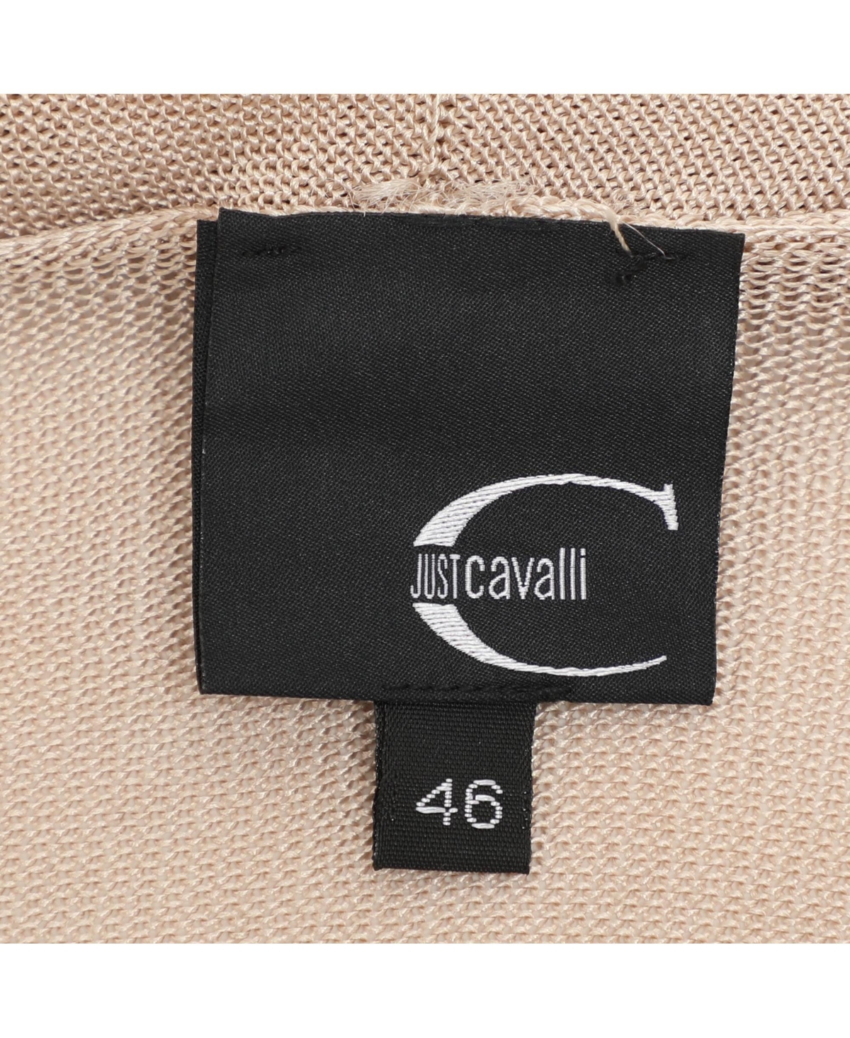 Pre-Owned Roberto Cavalli Women's Beige Stretch Knit Belted Cardigan