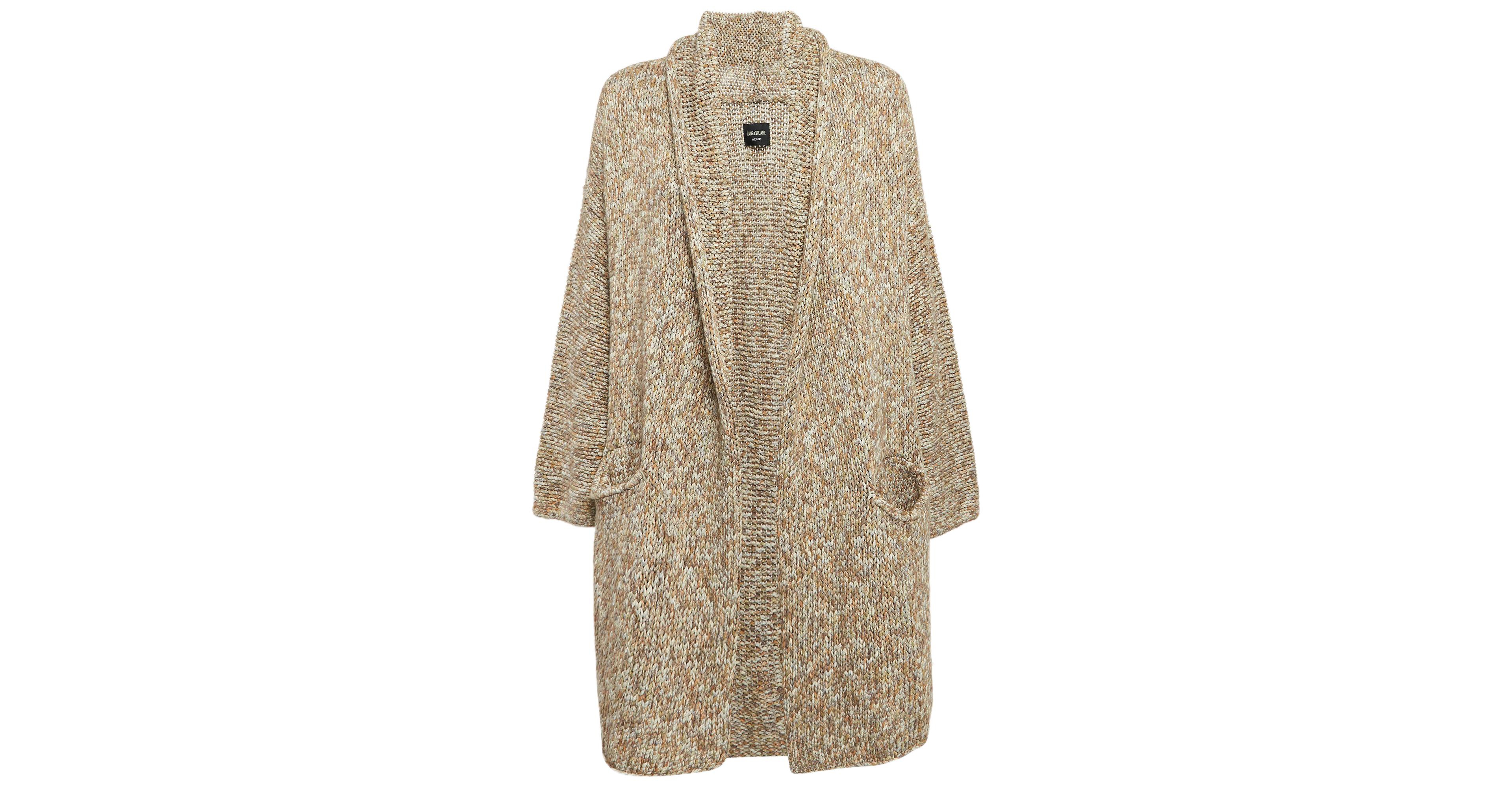 Pre-Owned Zadig & Voltaire Women's Pre-Owned Zadig and Voltaire Brown Cotton Rib Knit Mia Cardigan