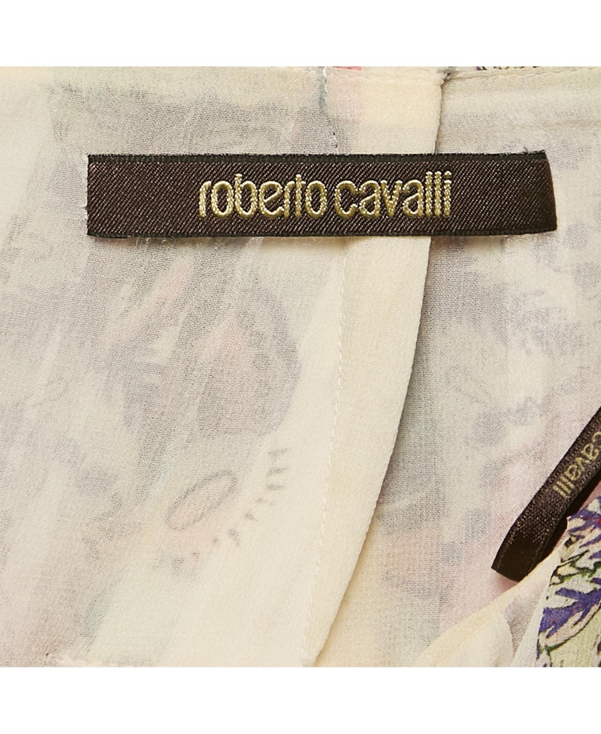 Pre-Owned Roberto Cavalli Women's Pink Floral Print Silk Pleated Mini Skirt