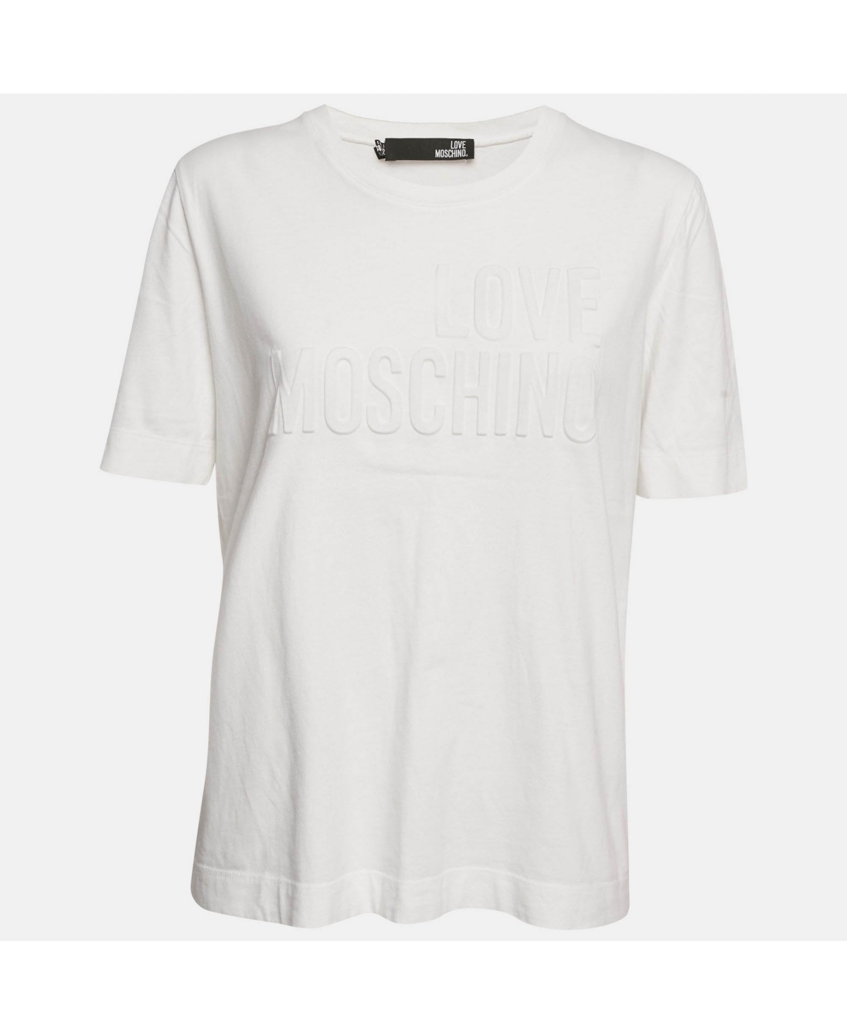 Pre-Owned Love Moschino Women's Blue Striped Denim Button Front Shirt