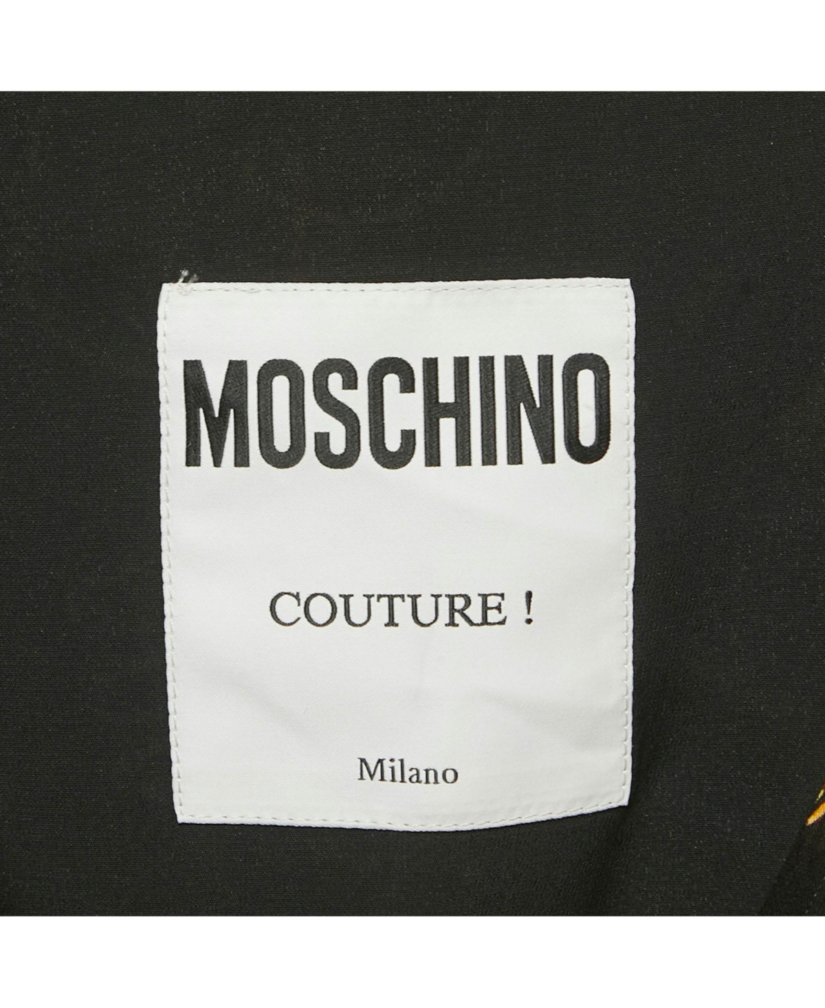 Pre-Owned Moschino Women's Couture Black Biker Bag Print Silk Wrap