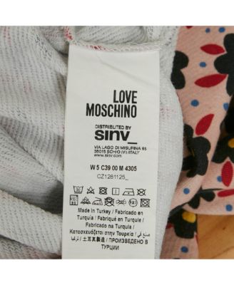 Women's Pink Floral Print Cotton Jersey Mini Dress