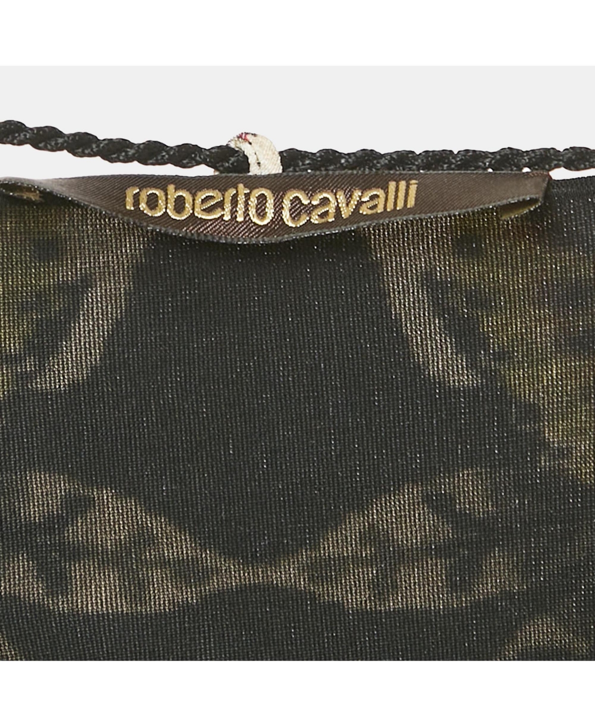 Pre-Owned Roberto Cavalli Women's Black Printed Jersey Short Dress