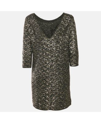 Women's Black/metallic Sequin Deluxe Rousse Mini Dress