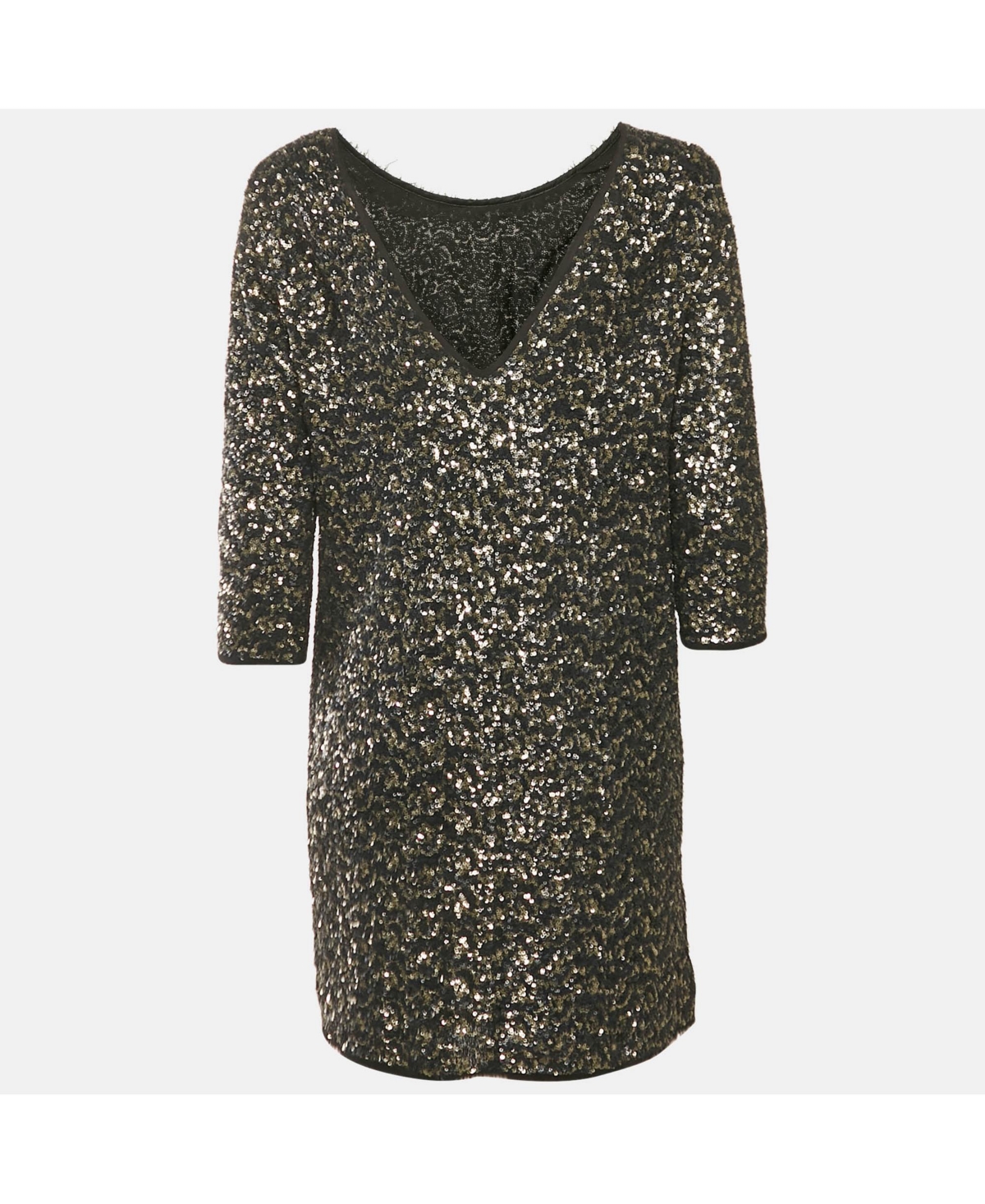 Pre-Owned Zadig & Voltaire Women's Black/metallic Sequin Deluxe Rousse Mini Dress