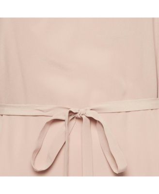 Women's Pink Silk Lace Trimmed Chery Crepuscule Midi Slip Dress