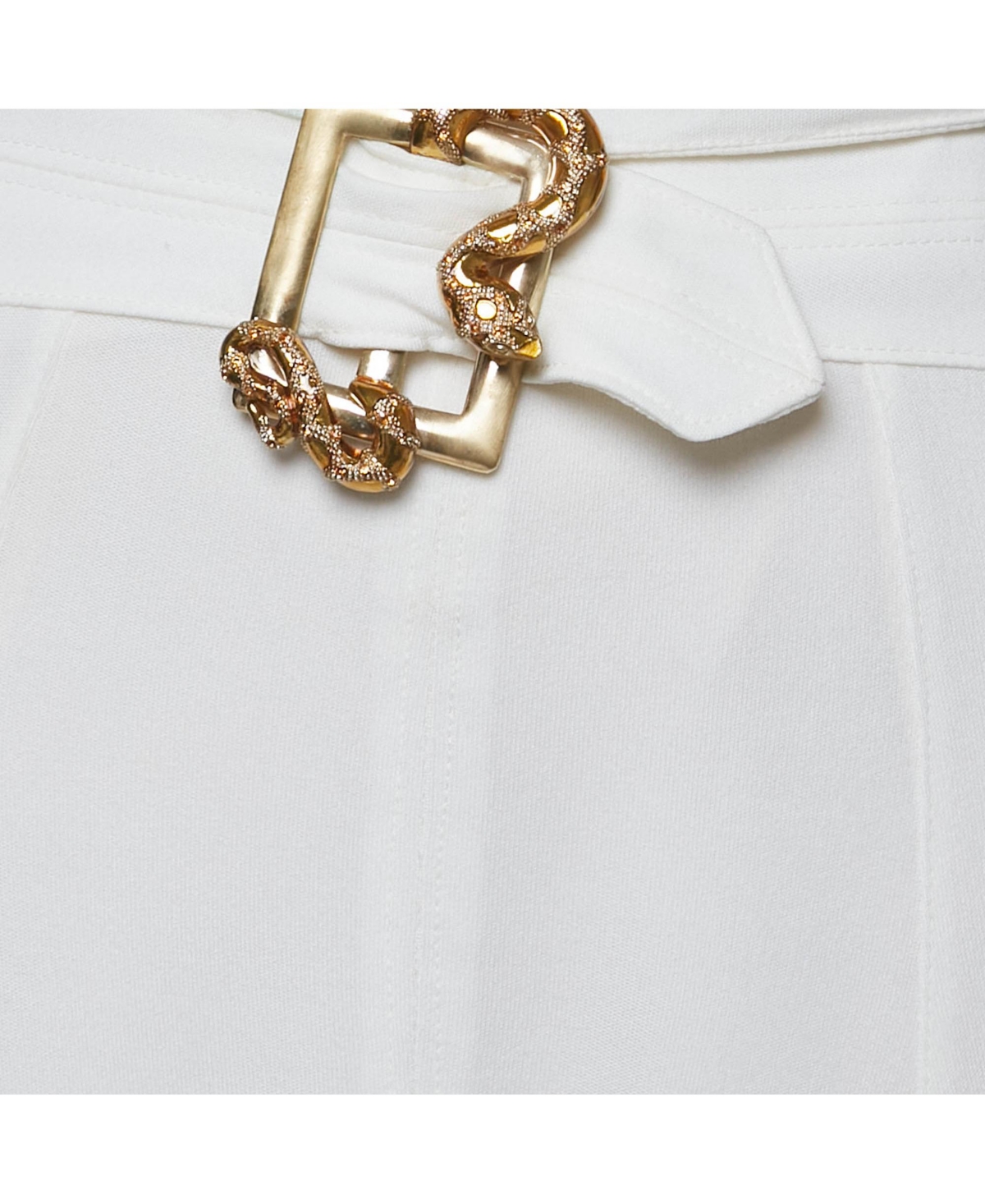 Pre-Owned Roberto Cavalli Women's White Jersey Embellished Mini Skirt