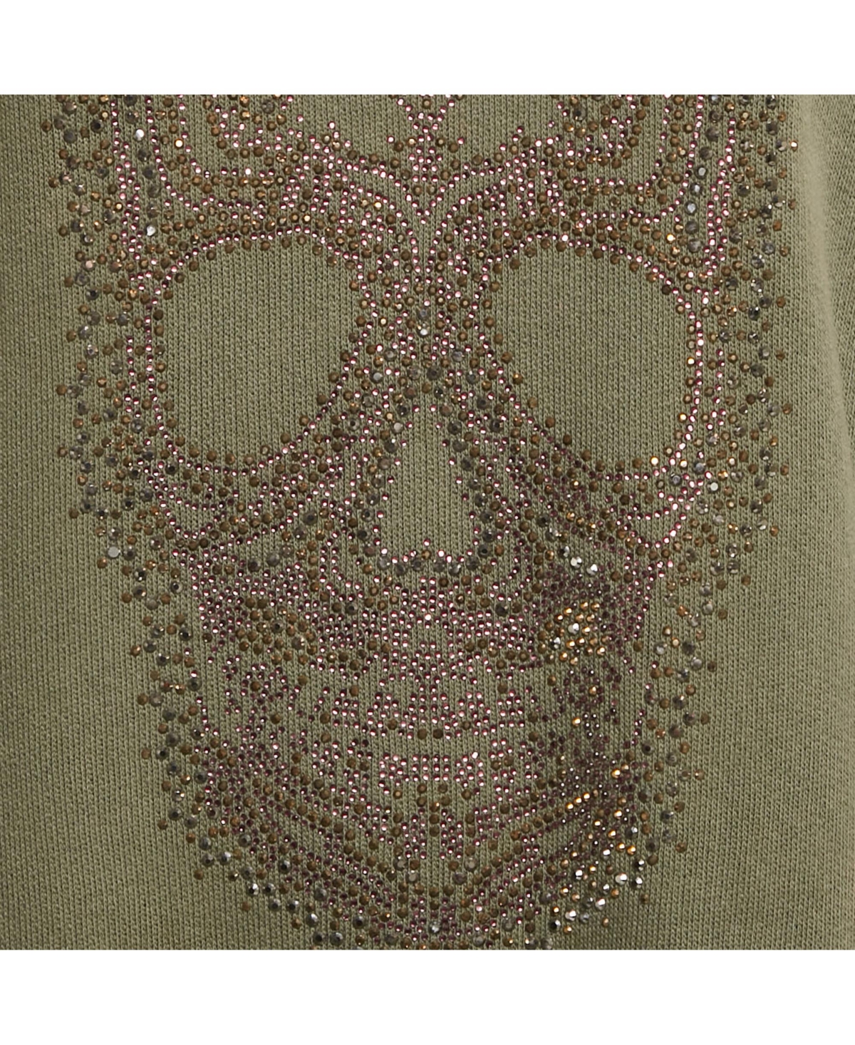 Pre-Owned Zadig & Voltaire Women's Sage Green Skull Embellished Cotton Anael Tunic Sweater