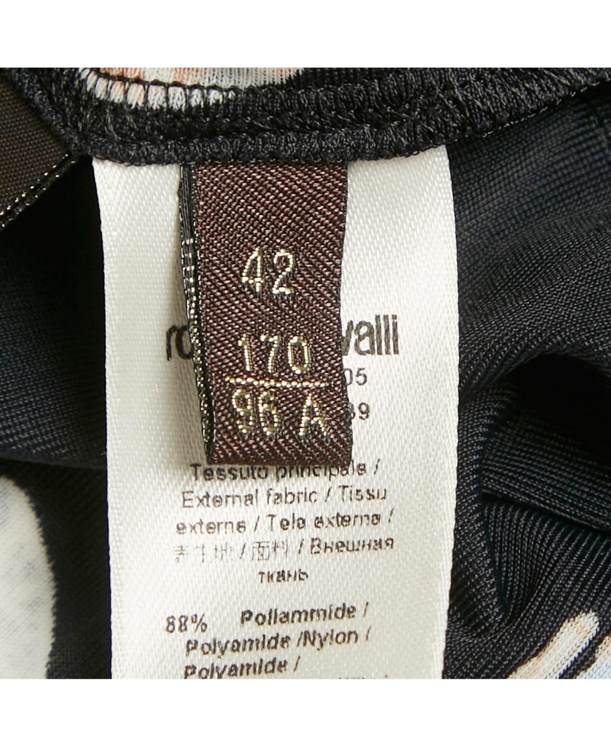 Pre-Owned Roberto Cavalli Women's Black Printed Jersey Short Dress