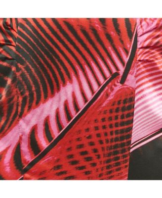 Women's Pink/black Printed Silk Maxi Skirt