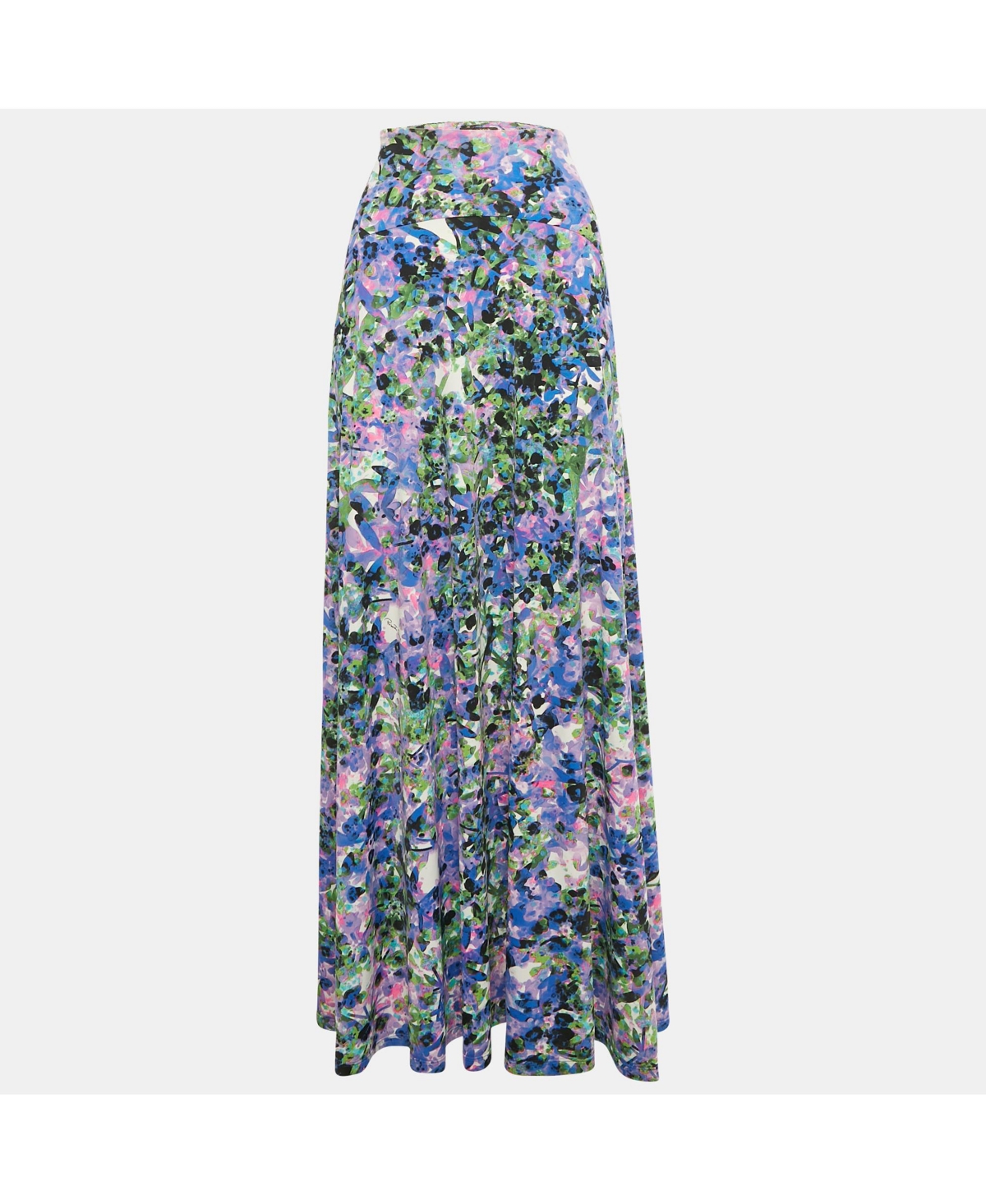 Pre-Owned Roberto Cavalli Women's Purple Printed Jersey Maxi Skirt