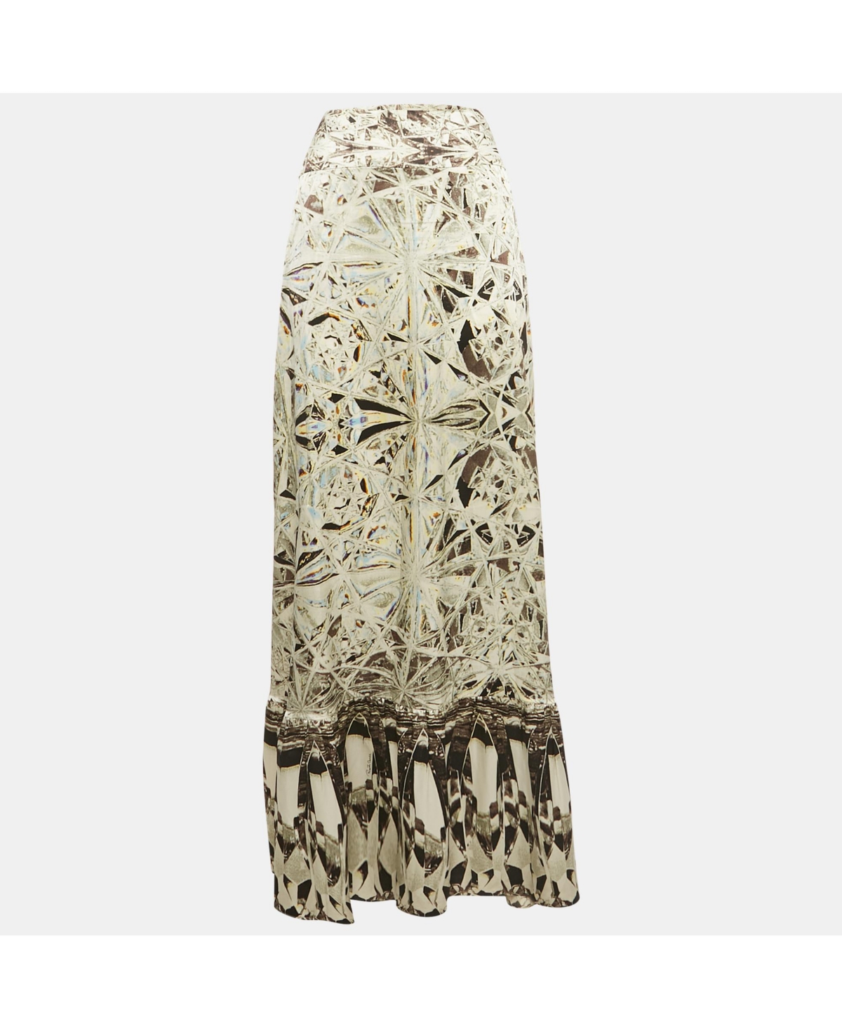 Pre-Owned Roberto Cavalli Women's Multicolor Printed Silk Maxi Skirt