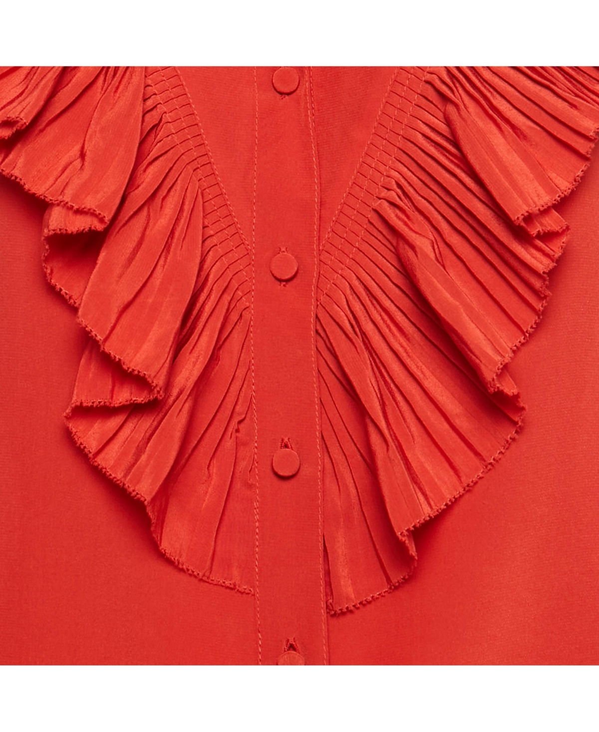 Pre-Owned Zadig & Voltaire Women's Red Silk Ruffled Taccora Shirt